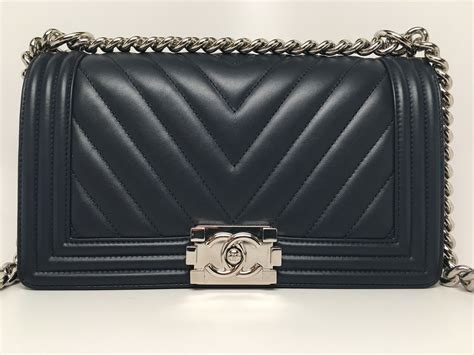 chanel chevron boy bag navy|Chanel boyfriend bag small.